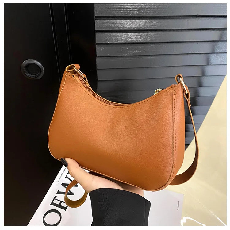 Trendy Solid-Color Small Shoulder Handbag – Minimalist Square Crossbody Bag