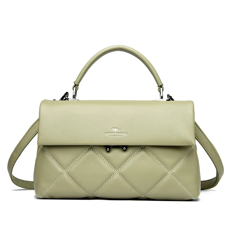 Quilted Top-Handle Shoulder Bag – Soft Structured Crossbody