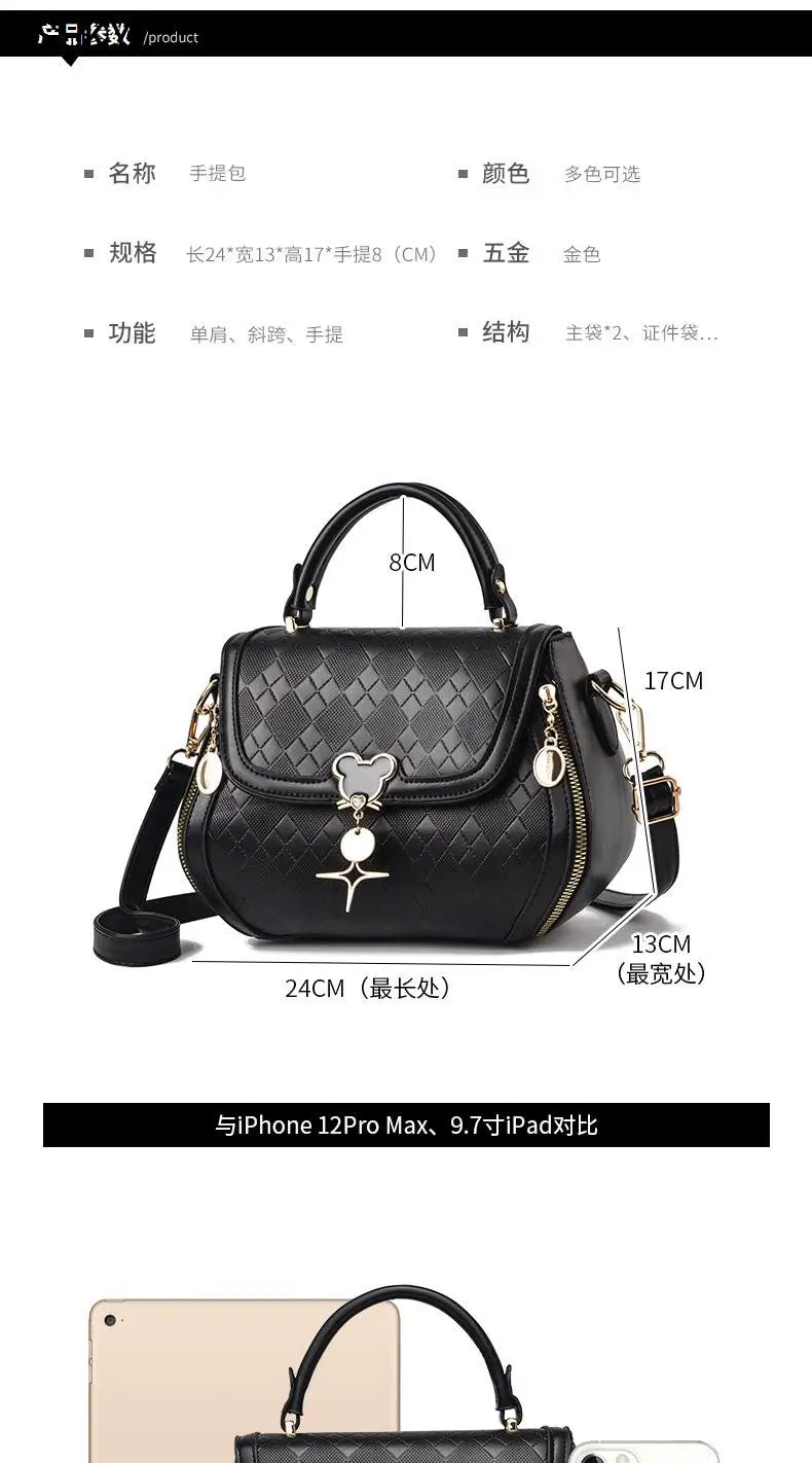 Luxury Bow Bucket Handbag for Women – Genuine Leather Shoulder & Tote Bag