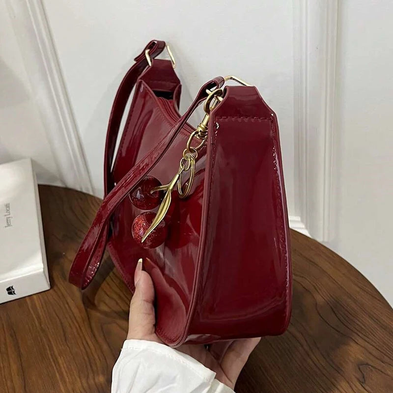 Vintage Cherry Pendant Shoulder Bag