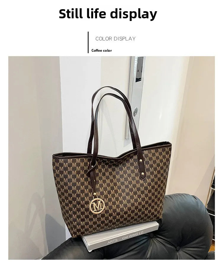 Printed PU Leather Tote Bag for Women – Large Capacity Commuter & College Handbag