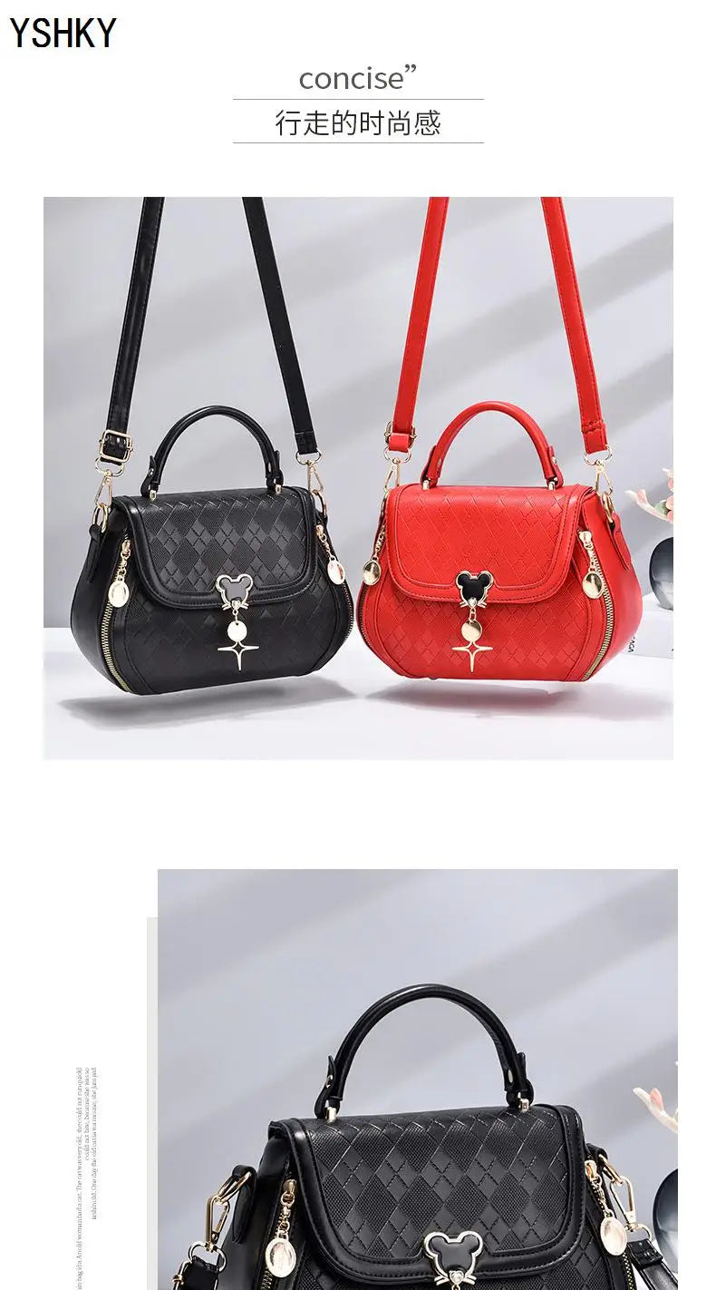 Luxury Bow Bucket Handbag for Women – Genuine Leather Shoulder & Tote Bag