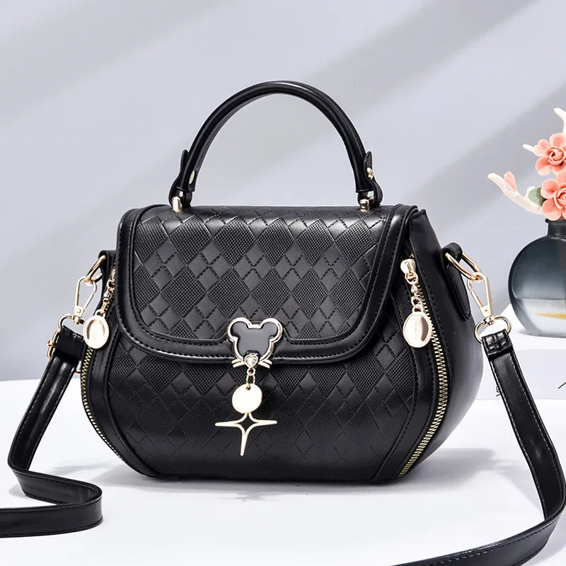 Luxury Bow Bucket Handbag for Women – Genuine Leather Shoulder & Tote Bag