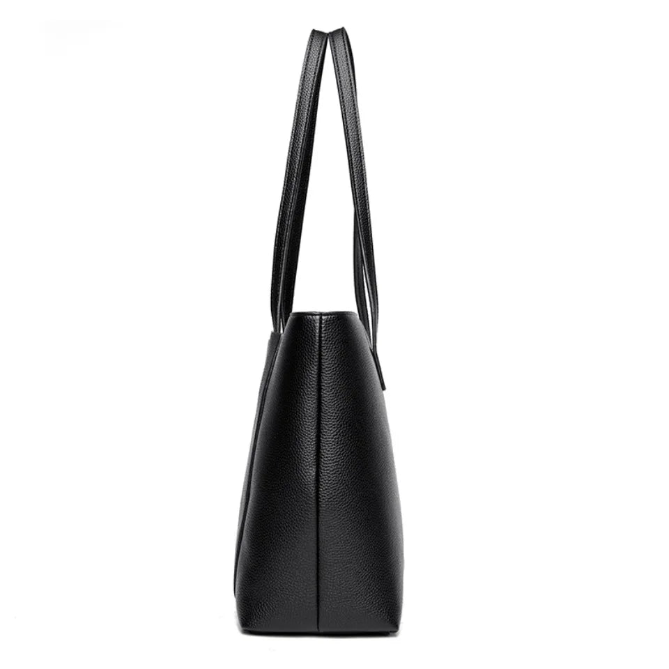 Large Capacity PU Leather Tote Bag for Women – Minimalist Shoulder Handbag for Work & Daily Commute