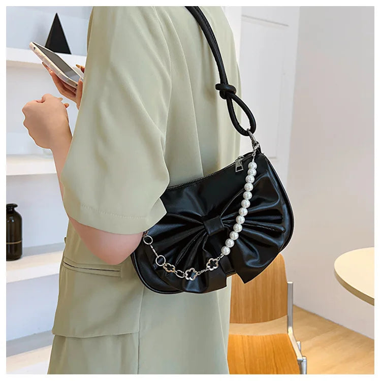 Bow Shoulder Bag – Chic Armpit Handbag for Everyday Style
