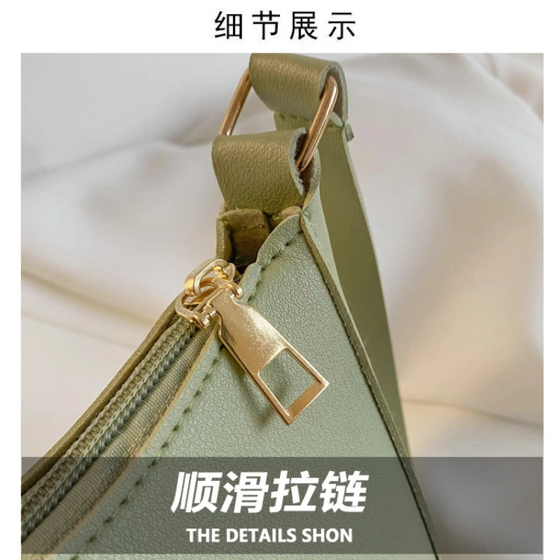 Women’s Minimal Shoulder Bag – Retro PU Leather Everyday Handbag