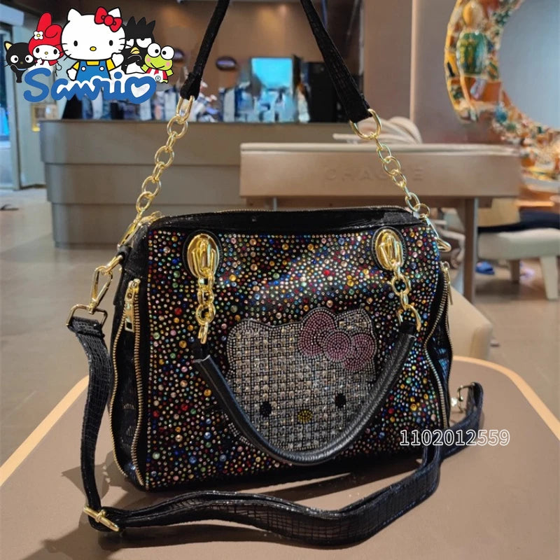 Crystal Diamond Cartoon-Style Handbag – Women’s Shoulder Bag (Large Capacity)