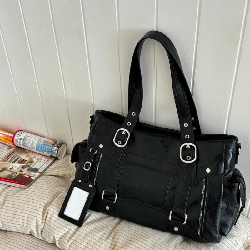 Large Capacity Retro Tote Bag for Women – Chic Shoulder Handbag for Work & Daily Commute