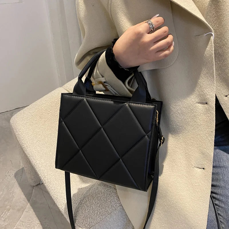 Geometric Structured Top-Handle Bag – Versatile Crossbody Handbag