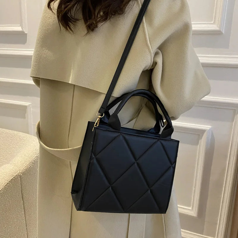 Geometric Structured Top-Handle Bag – Versatile Crossbody Handbag