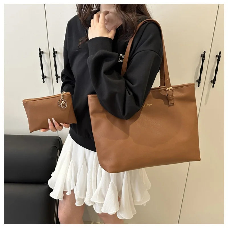Minimalist Large Capacity Tote Bag for Women – Lightweight Shoulder Travel Handbag
