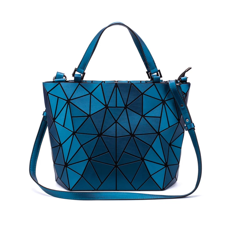 Geometric Bucket Tote Bag – Structured Shoulder & Crossbody