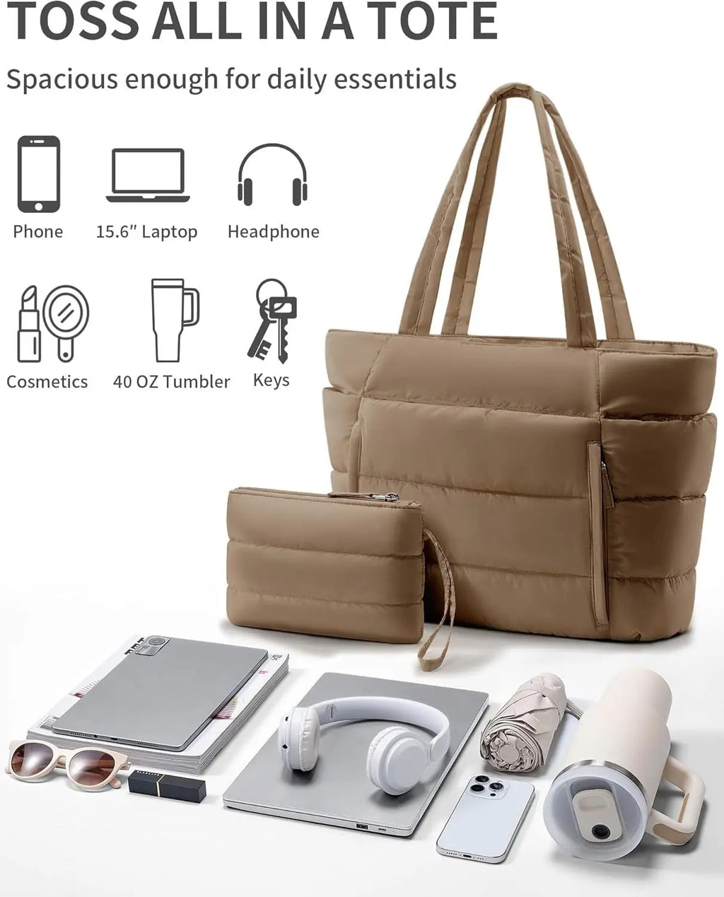 Large Capacity Organiser Tote Bag for Women – Multi-Pocket Travel, Makeup & Daily Carry Bag