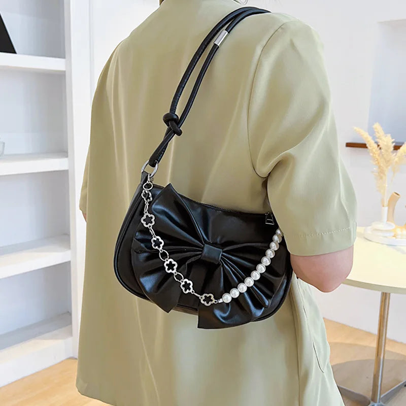 Bow Shoulder Bag – Chic Armpit Handbag for Everyday Style