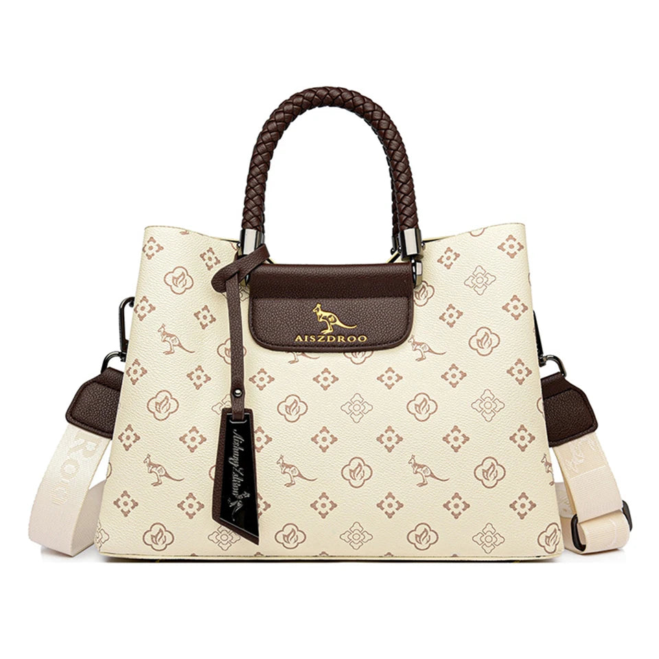 Elegant Women's Handbag with Unique Handle – Spacious Tote with Adjustable Shoulder Strap