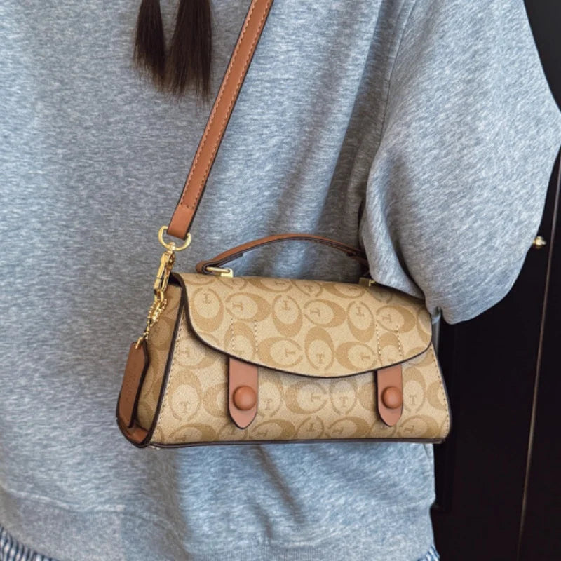 High-End Small Crossbody Handbag – Retro Boston Style Women’s Bag