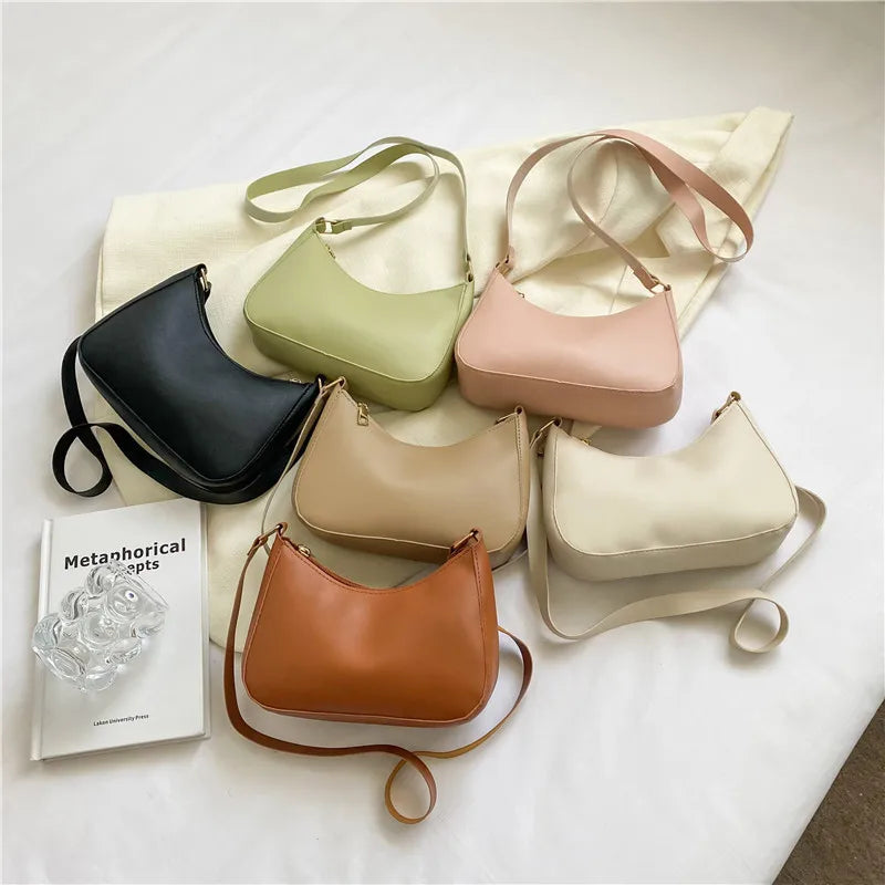 Trendy Solid-Color Small Shoulder Handbag – Minimalist Square Crossbody Bag