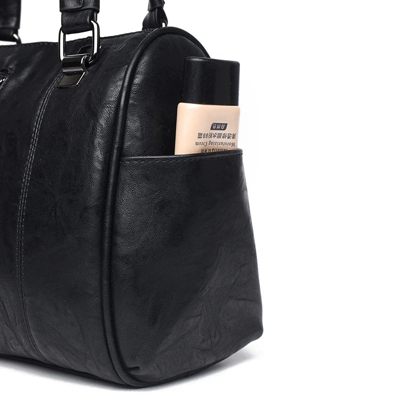 Soft Leather Tote Bag for Women – Large Capacity Retro Shoulder & Crossbody Handbag