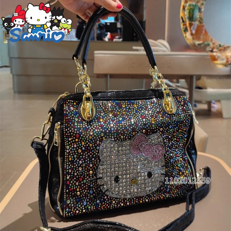 Crystal Diamond Cartoon-Style Handbag – Women’s Shoulder Bag (Large Capacity)