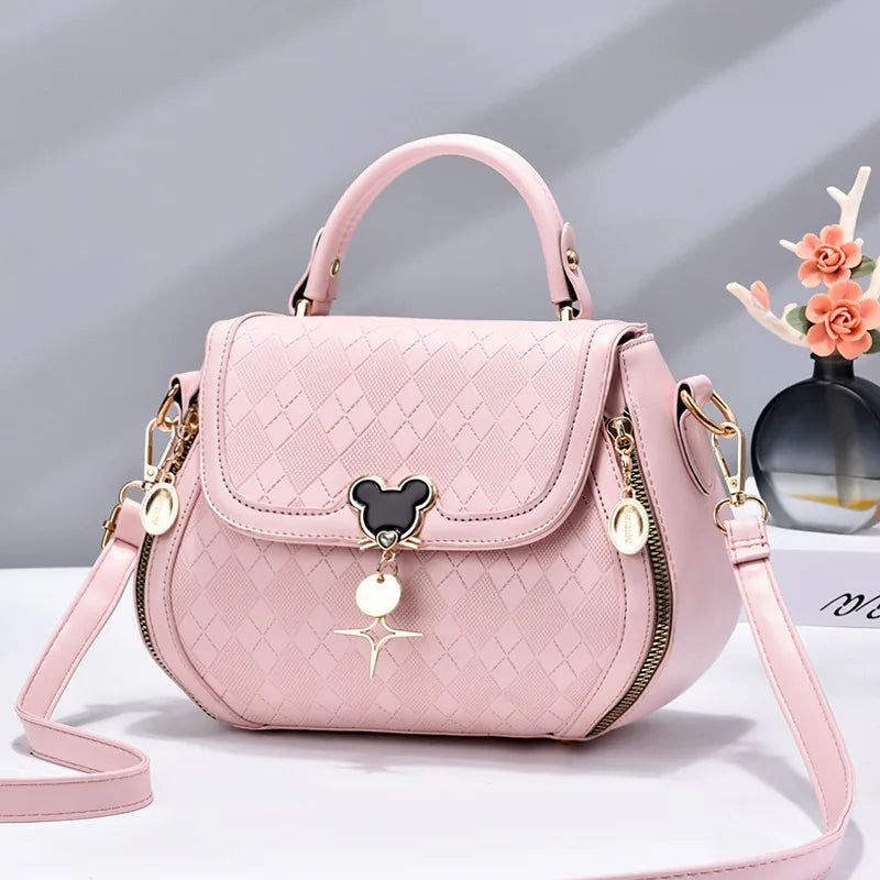 Luxury Bow Bucket Handbag for Women – Genuine Leather Shoulder & Tote Bag
