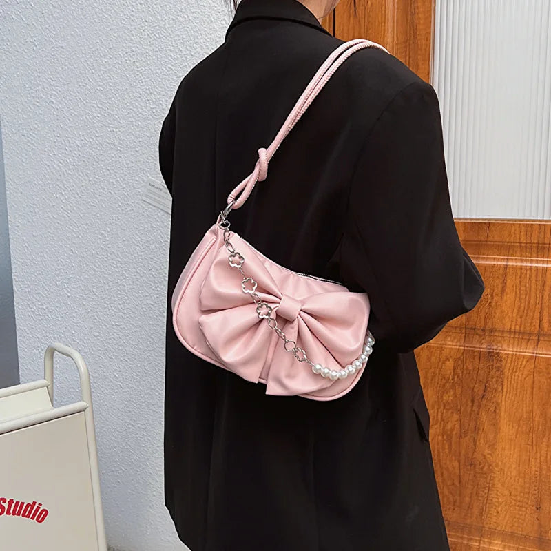 Bow Shoulder Bag – Chic Armpit Handbag for Everyday Style
