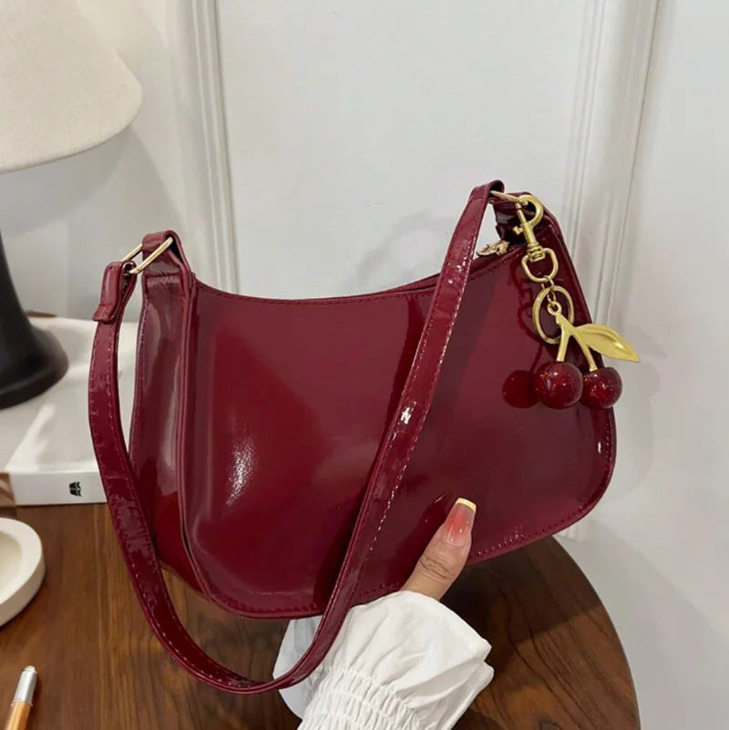 Vintage Cherry Pendant Shoulder Bag