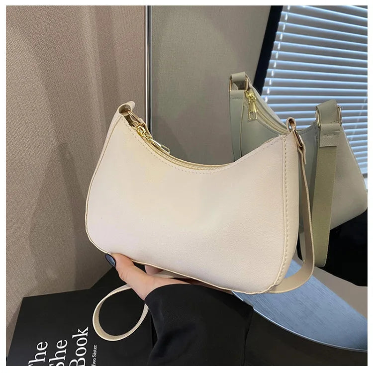 Trendy Solid-Color Small Shoulder Handbag – Minimalist Square Crossbody Bag