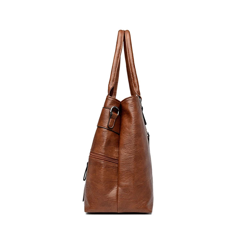 Vintage Zip Women’s Handbag with Detachable Shoulder Strap