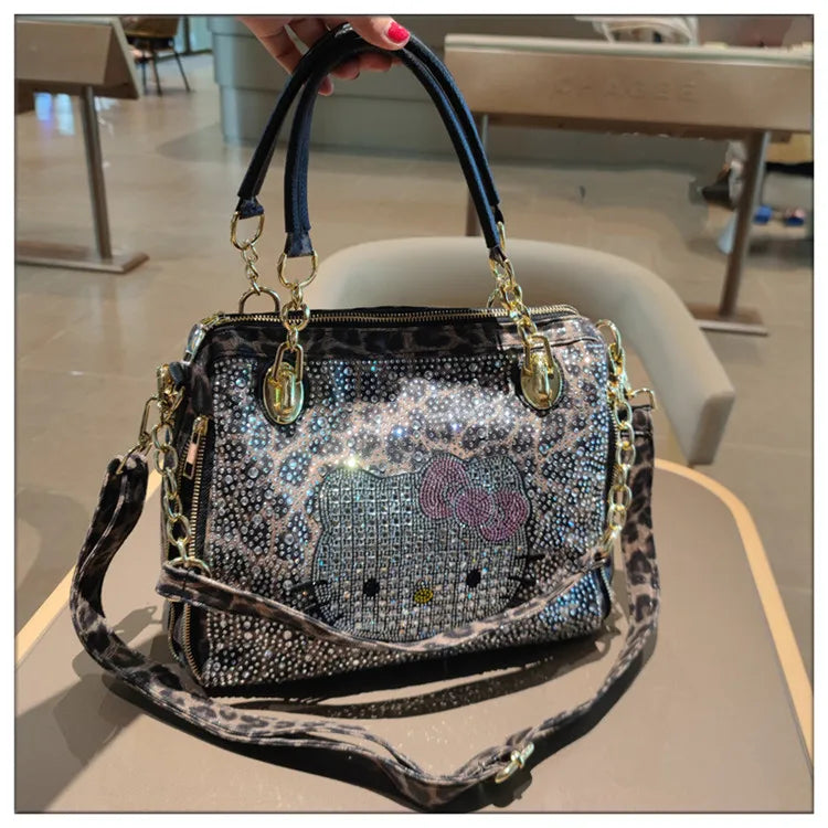 Crystal Diamond Cartoon-Style Handbag – Women’s Shoulder Bag (Large Capacity)