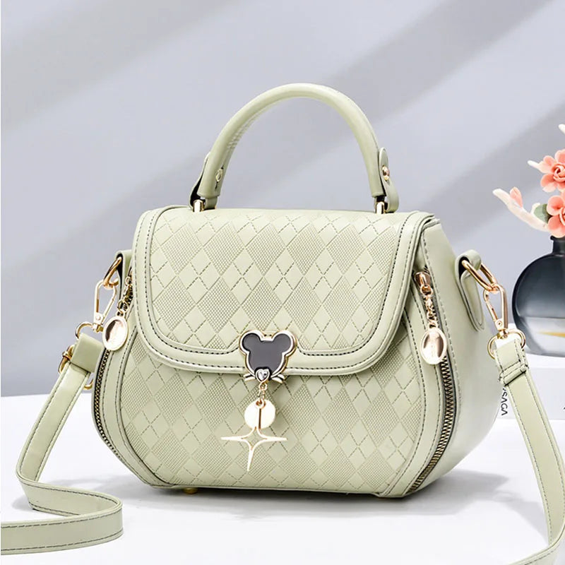 Luxury Bow Bucket Handbag for Women – Genuine Leather Shoulder & Tote Bag