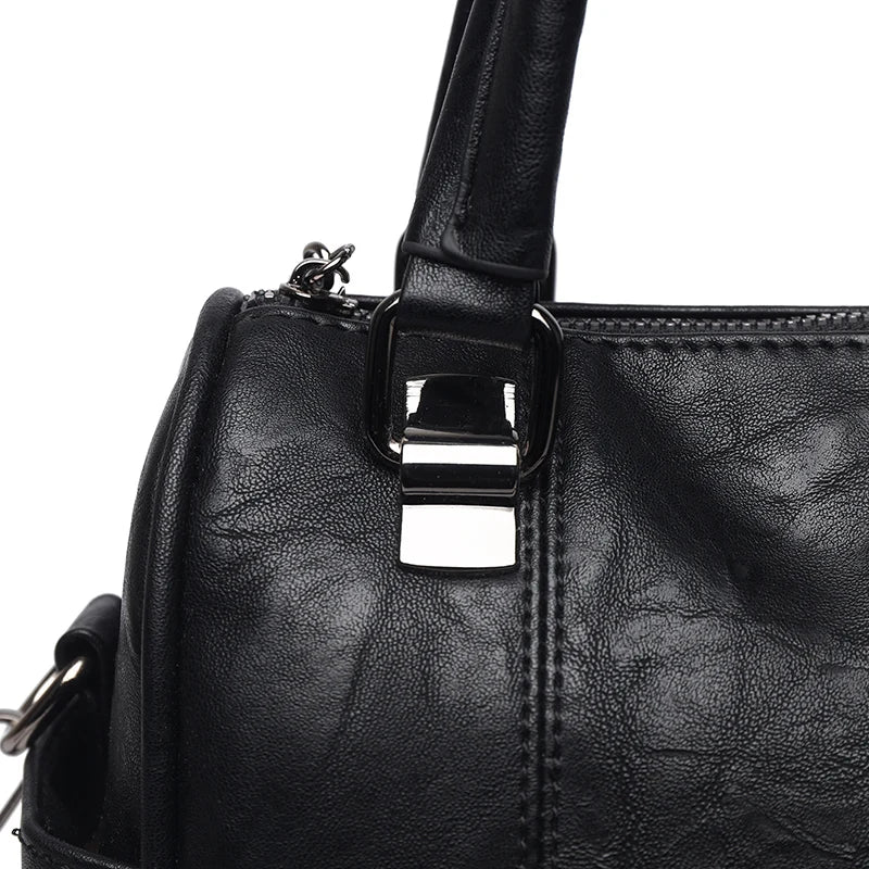 Soft Leather Tote Bag for Women – Large Capacity Retro Shoulder & Crossbody Handbag