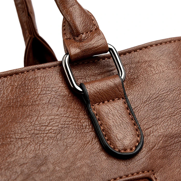 Vintage Zip Women’s Handbag with Detachable Shoulder Strap