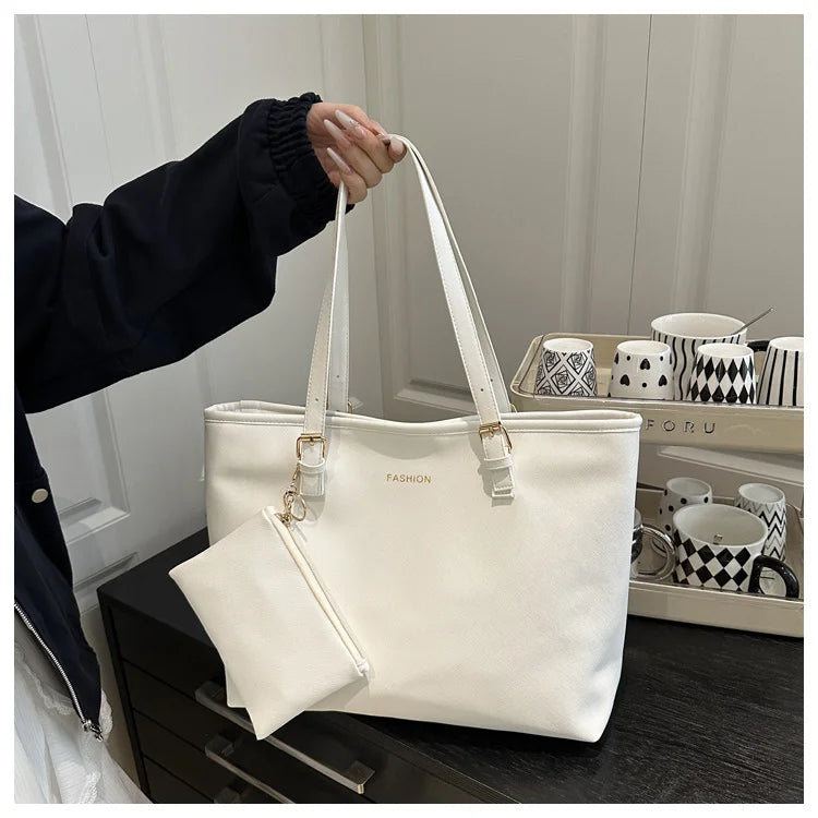 Minimalist Large Capacity Tote Bag for Women – Lightweight Shoulder Travel Handbag