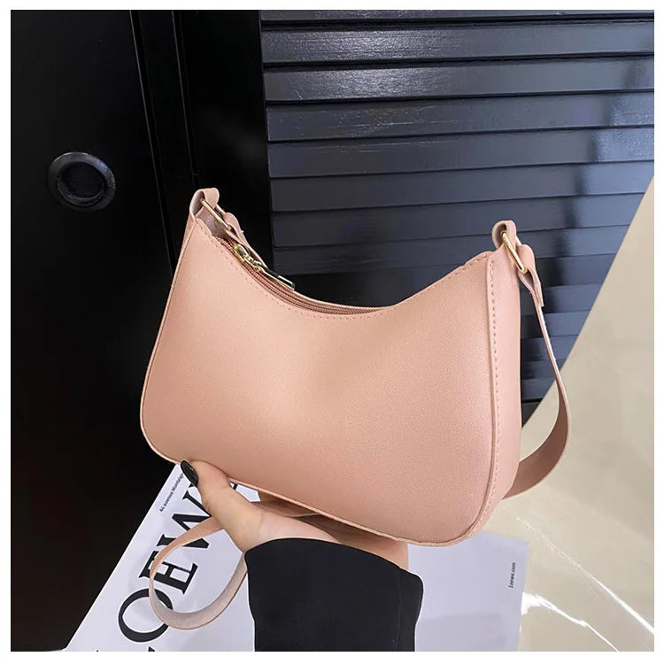 Trendy Solid-Color Small Shoulder Handbag – Minimalist Square Crossbody Bag