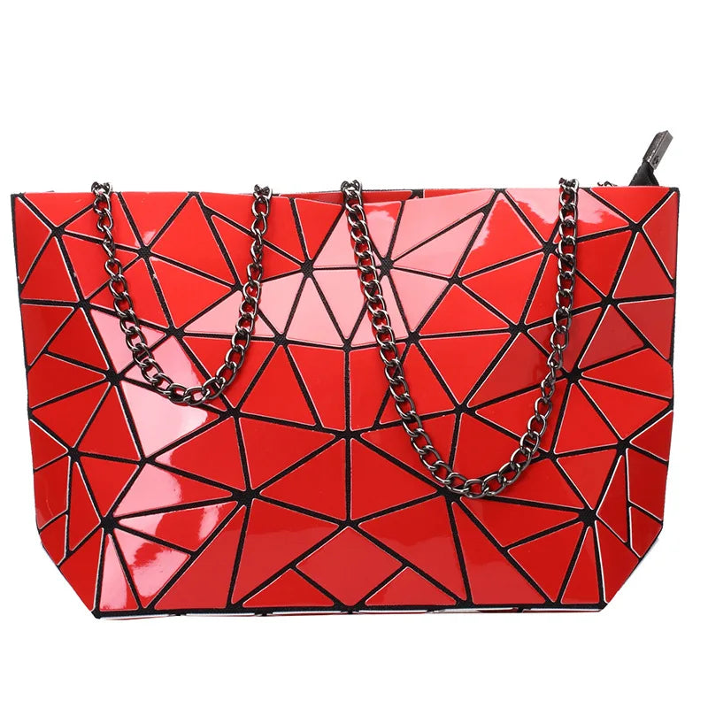 Geometric Bucket Tote Bag – Structured Shoulder & Crossbody