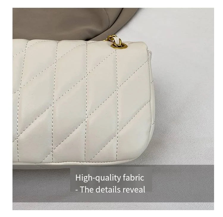 High-End Feminine Chain Crossbody Bag – Diamond Pattern Small Square Handbag