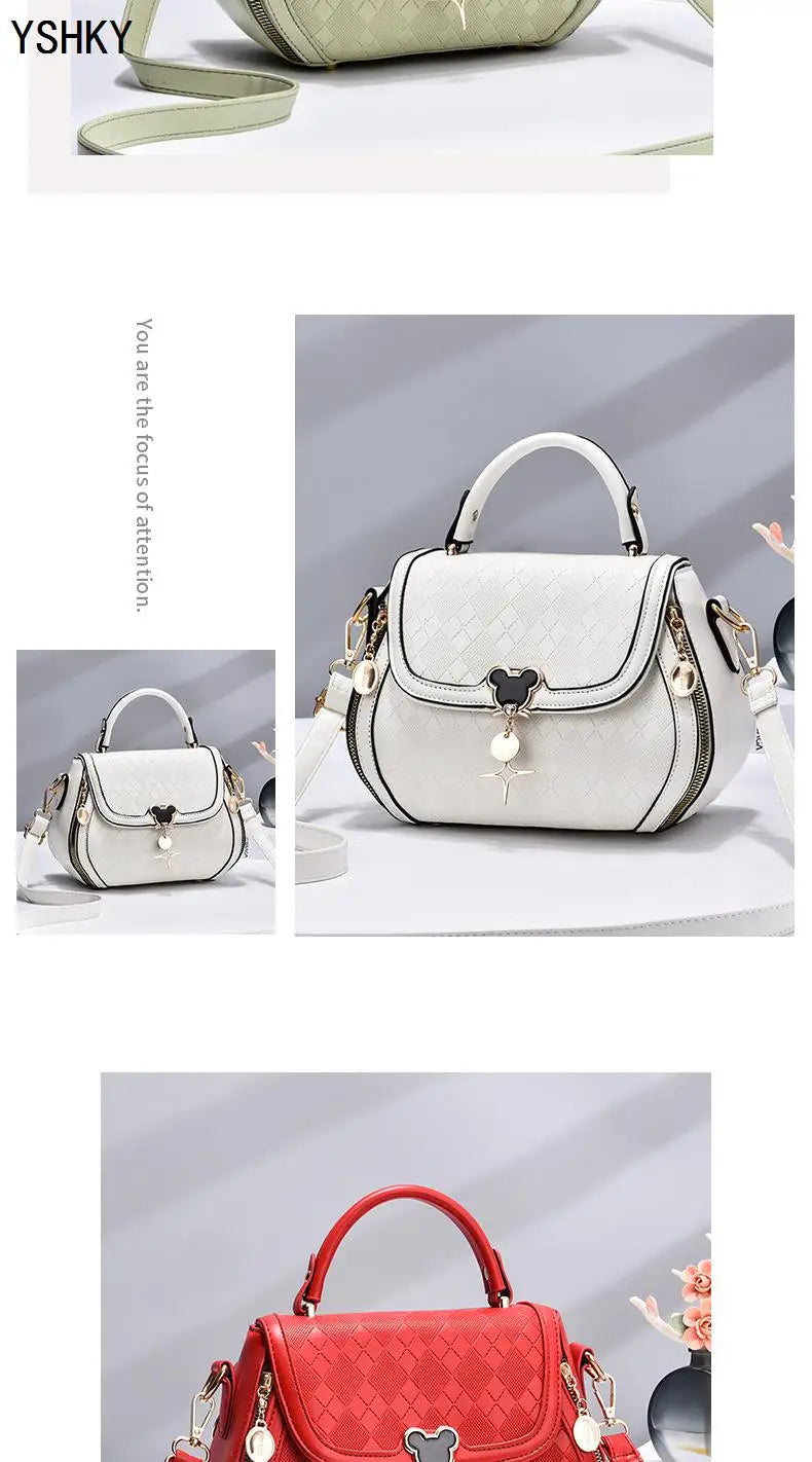 Luxury Bow Bucket Handbag for Women – Genuine Leather Shoulder & Tote Bag