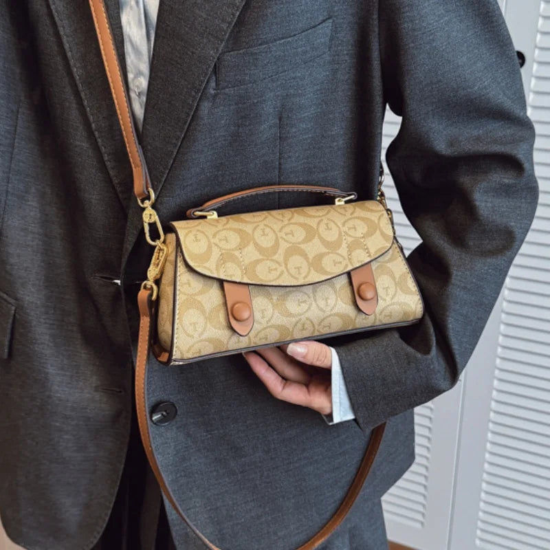 High-End Small Crossbody Handbag – Retro Boston Style Women’s Bag
