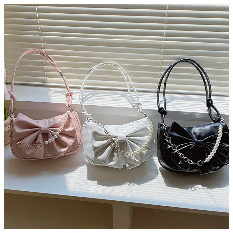 Bow Shoulder Bag – Chic Armpit Handbag for Everyday Style