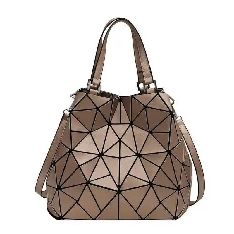 Geometric Bucket Tote Bag – Structured Shoulder & Crossbody