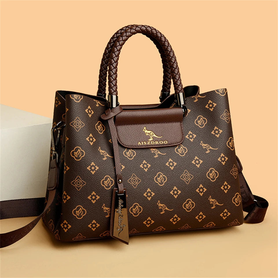 Elegant Women's Handbag with Unique Handle – Spacious Tote with Adjustable Shoulder Strap