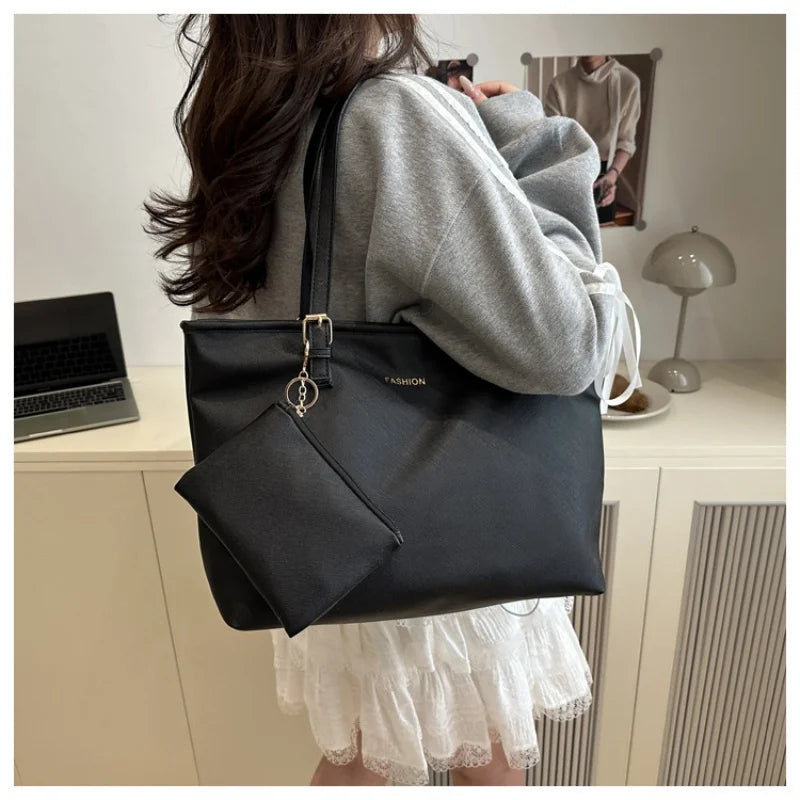 Minimalist Large Capacity Tote Bag for Women – Lightweight Shoulder Travel Handbag