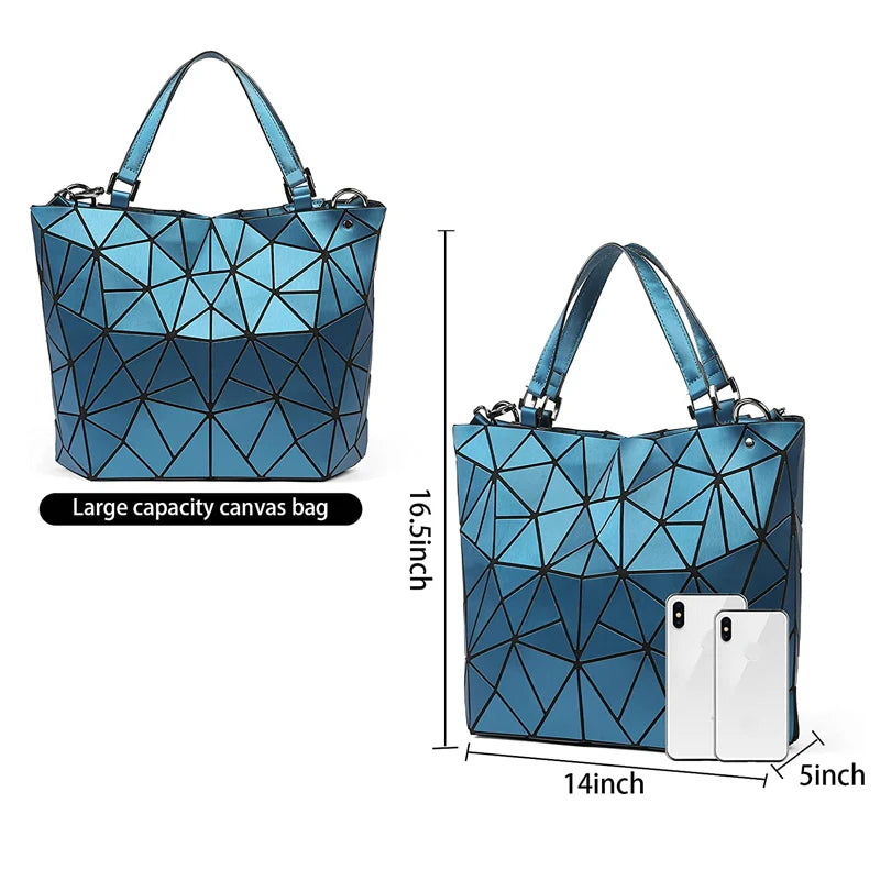 Geometric Bucket Tote Bag – Structured Shoulder & Crossbody