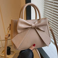 Elegant Bow Detail Handbag – Top Handle & Detachable Shoulder Strap