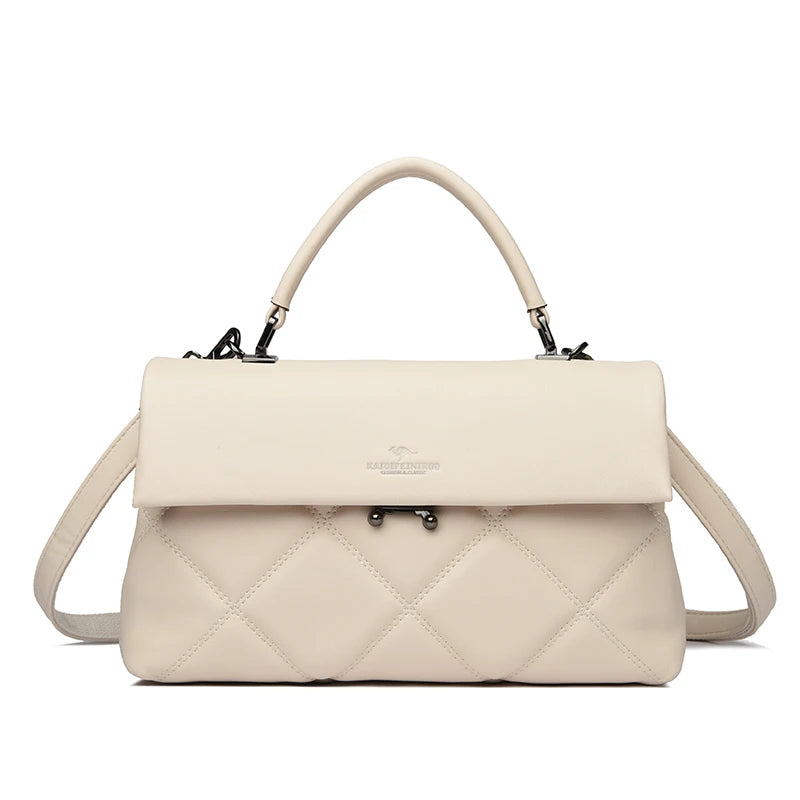Quilted Top-Handle Shoulder Bag – Soft Structured Crossbody