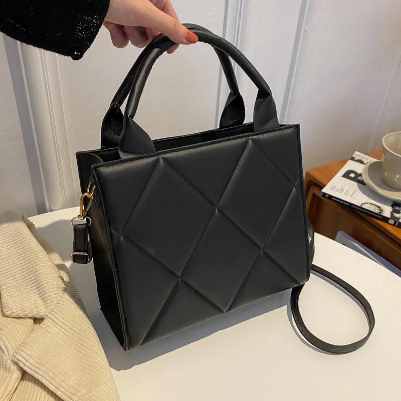 Geometric Structured Top-Handle Bag – Versatile Crossbody Handbag