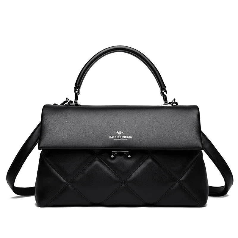 Quilted Top-Handle Shoulder Bag – Soft Structured Crossbody