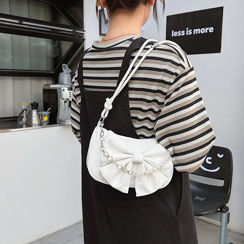 Bow Shoulder Bag – Chic Armpit Handbag for Everyday Style