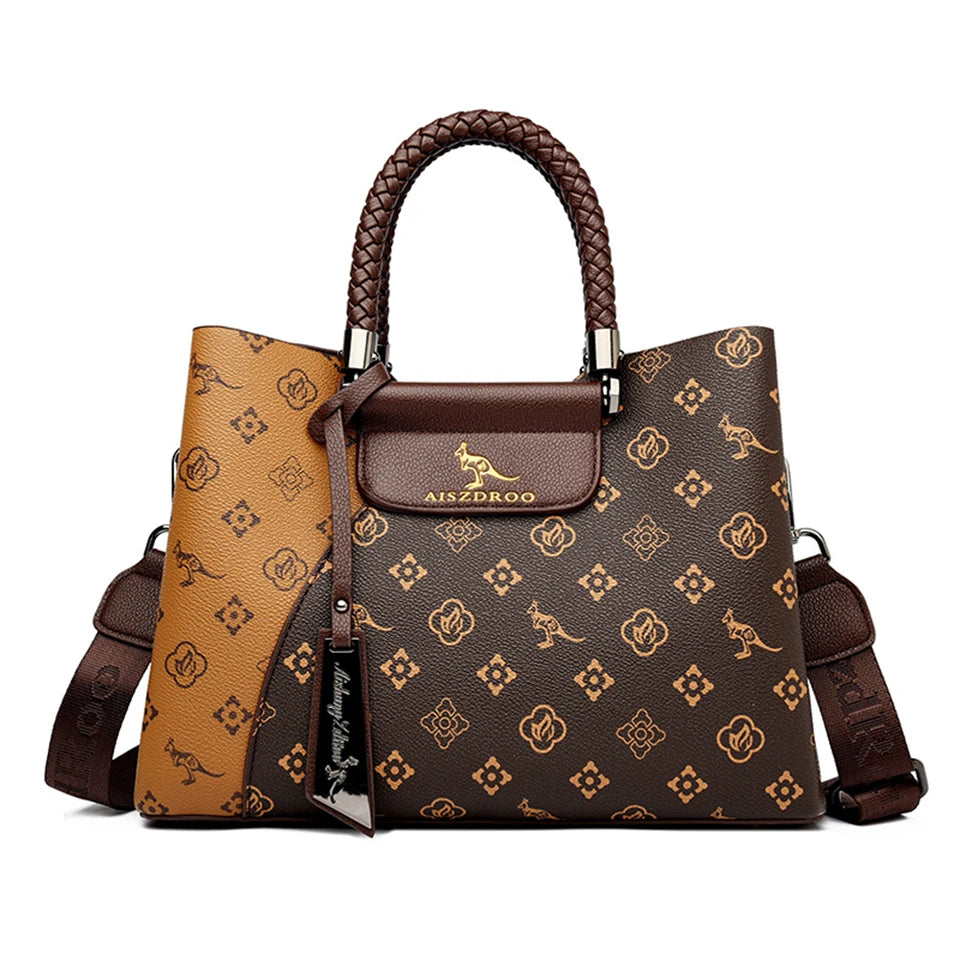 Elegant Women's Handbag with Unique Handle – Spacious Tote with Adjustable Shoulder Strap