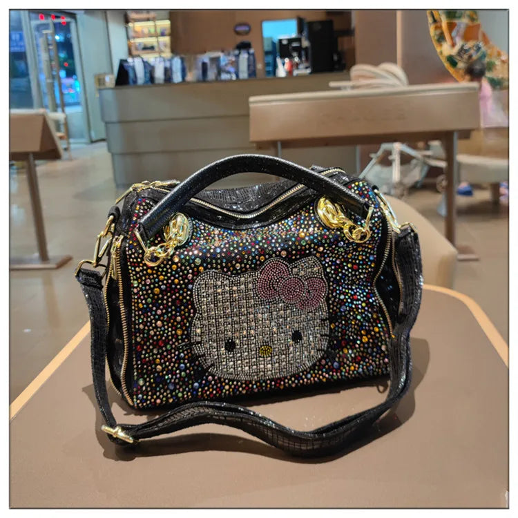 Crystal Diamond Cartoon-Style Handbag – Women’s Shoulder Bag (Large Capacity)